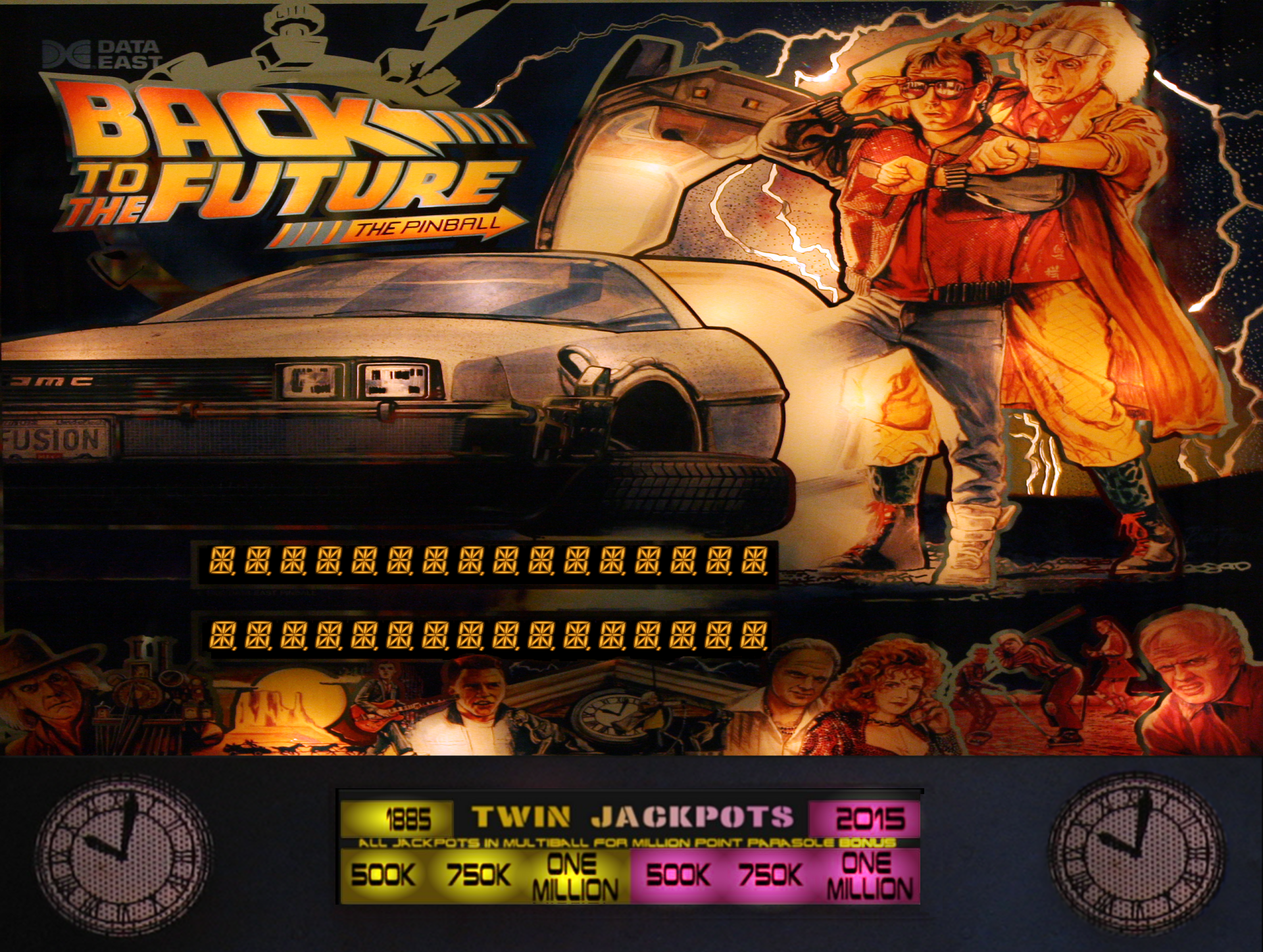 DATA EAST BACK TO THE FUTURE PINBALL 9" x 12" METAL SIGN 